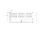 grille metal, 300x100mm, white