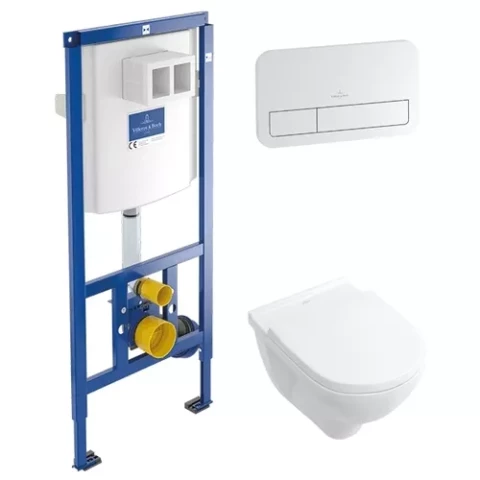 Villeroy&Boch O.Novo pods, ViConnect iebūv. rāmis, soft-close vāks, balta skalošanas poga xx