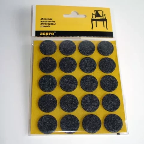 Aizsargpaliktnis mēbelēm 40002 Melns 20gab/iepak d-20mm