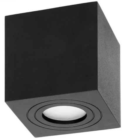 Griestu gaismeklis MEGY DLS GU10 IP54, 50W, kvadrats, melns