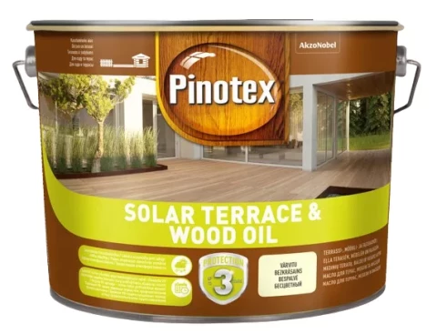 Pinotex Solar TERRACE&WOOD OIL, 2,33 л, Масло для дерева на водной основе ТОЛЬКО ДЛЯ ТОНИРОВАНИЯ