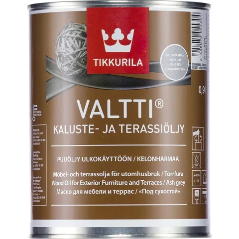 Tikkurila VALTTI KALUSTE 0.9L Furniture and Decking Oil, Grey