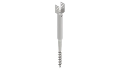 Screw pile with U-profile head, 90 x 1000 x 70 mm