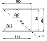 FRANKE izlietne BXX 210/110-54-16 PopUp 580x450mm nerūs.tērauds pulēts 127.0375.278