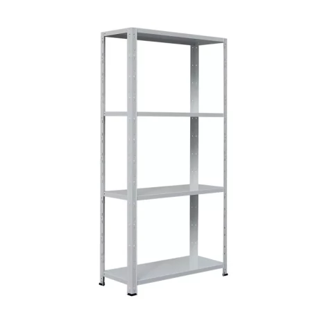 Uzglabāšanas 4 plaukti, balts 75x30x150 cm 50kg/ plaukts kapacitāte 200kg, Izturīgi plaukti garāžai