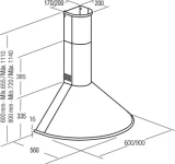 Tvaika nosūcējs CATA Q7760 INOX, 645m3/h, 72dB LED xx
