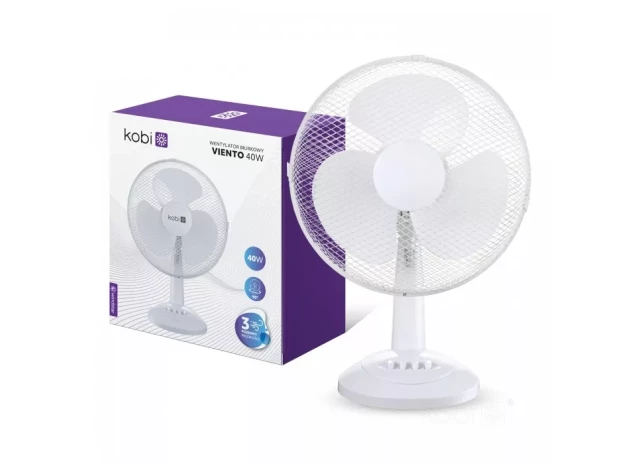 KOBI Galda ventilators VIENTO 40W balts D34cm