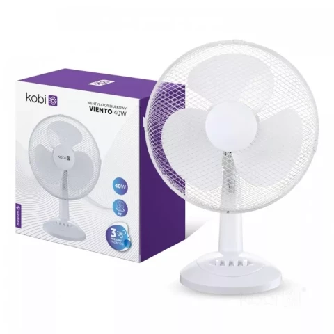 KOBI Galda ventilators VIENTO 40W balts D34cm