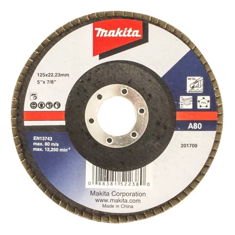 Lameldisks 125mm A40 Alumīnija oksīds, MAKITA D-63476