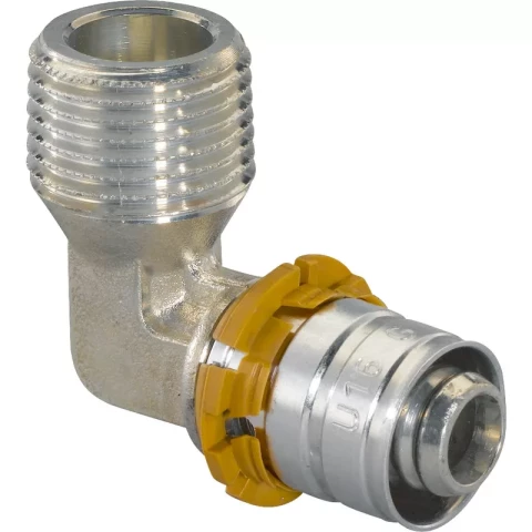 1070532 Uponor presējamais  līknis 90° met., 16-1/2a.v.