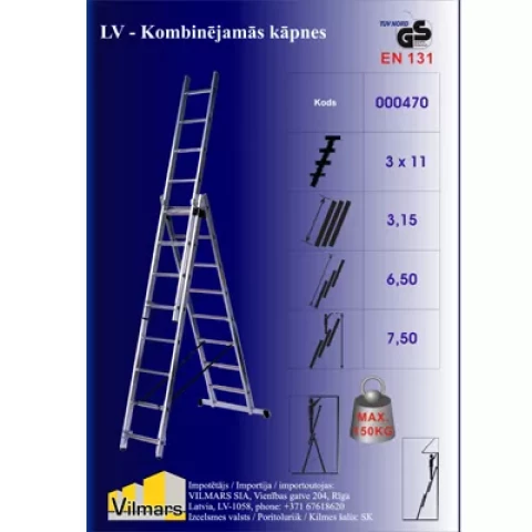 Reform Ladder 3x11 steps 150kg (000470)