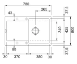 FRANKE Fragranīta izlietne MRG 611 780x500mm Oniks 114.0176.603