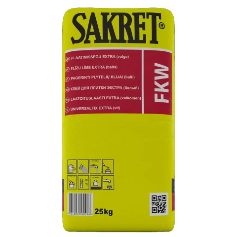Sakret FKW 5kg (C2TE) Balta elastīga flīžu līme