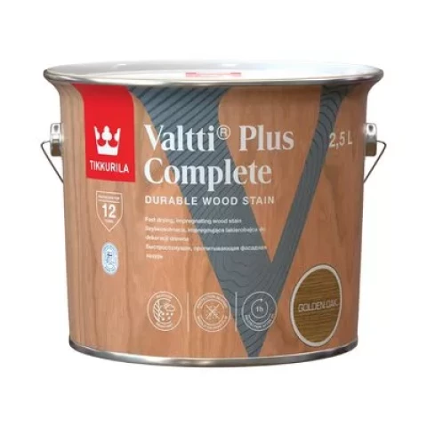 VALTTI PLUS COMPLETE GOLDEN OAK 2,5L Быстросохнущий пропиточный антисептик для дерева