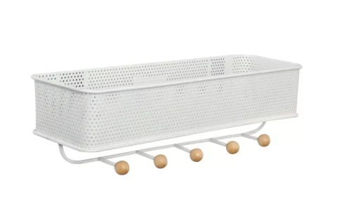 Coat rack 320x90x95 steel wood white