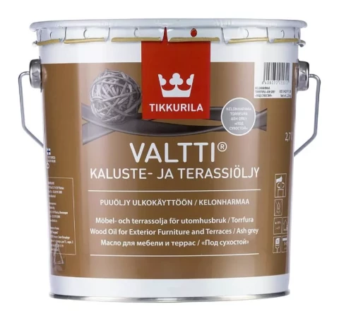 Tikkurila VALTTI KALUSTE 2.7L Furniture and Decking Oil, Grey
