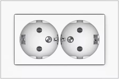 VILMA XP 500 white  socket double with side earth