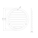 grille metal, Ø100mm, white