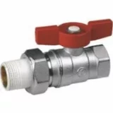 Кран шаровой Giacomini, 3/4'' резьба внутренняя/наружная, гайка, рукоятка "бабочка" (R259X005)