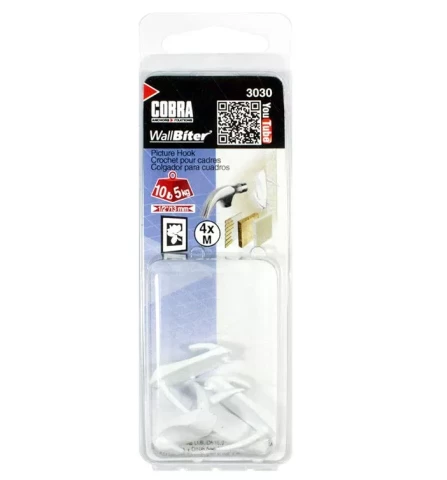 Sienas āķis, balts, 4gab/iep