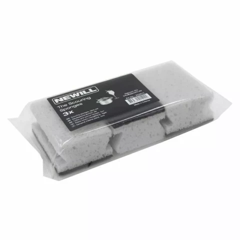 Tīrīšanas sūkļi ar rokturi, 3gab komplekts, pelēks