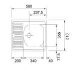 Met.izlietne ETL 611-58 58x51  cm auduma strukt.ar izplūdi  101.0009.363+112.0006.230