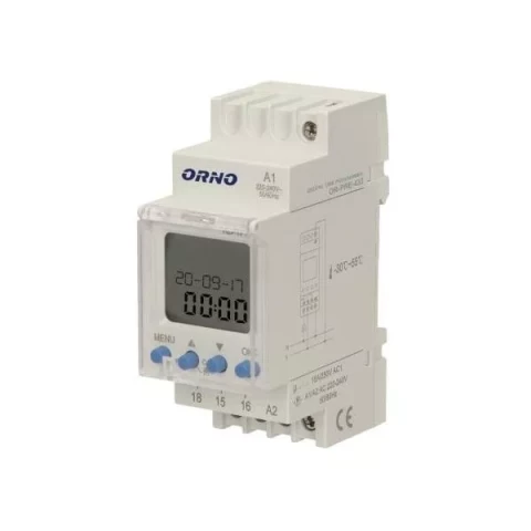 Цифровое реле времени на DIN-рейке 52 программы макс. 2300Вт OR-PRE-433