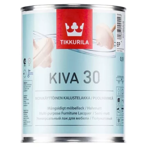 Tikkurila KIVA 30 0.9L Ūdens bāzes laka pusmatēta mēbelēm