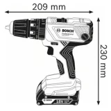 Аккумуляторная ударная дрель GSB 18V-21 2x2.0Ah, BOSCH 06019H1109