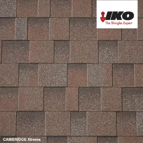IKO Cambridge Xtreme Aged Redwood (54) 3.1m2/pack with self adhesive strip