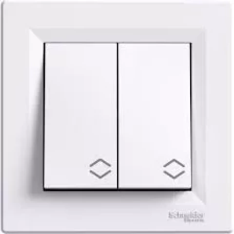 ASFORA белый  slēdzis-pārslēdz 2-Tс рамкой
