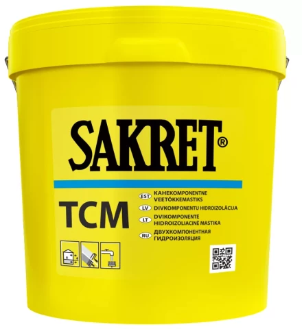 Sakret TCM 5L+12.5kg  divkomponentu hidroizolācija