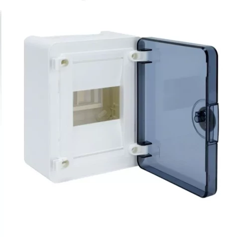 Modular box HAGER GOLF above the wall mounting transparent doors 1 line by 4 modules size 184x138x99 мм