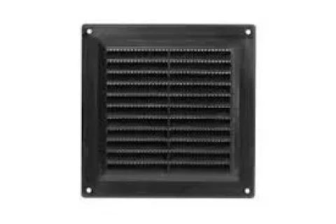 Ventilācijas reste plastmasas, 150x150mm, melna