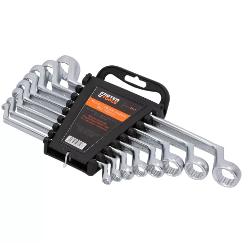 FASTER TOOLS Ключи накидные изогнутые набор сатин 6 - 22mm