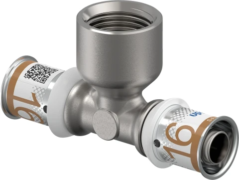 1070595 Uponor press tee 16X1/2"X16 female thread