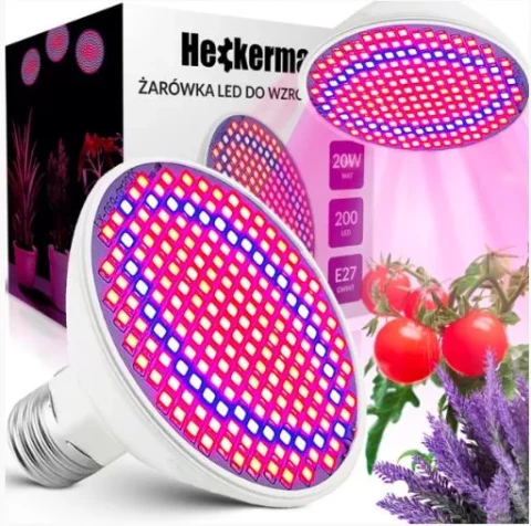 LED spuldze E27/UFO  20W 200led priekš augiem AC 85-2650V 50/60 Hz/ Fito spuldze Heckermann