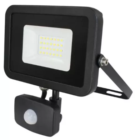 Spotlight LED 20W IP44 1600Lm 4000K with sensor, black