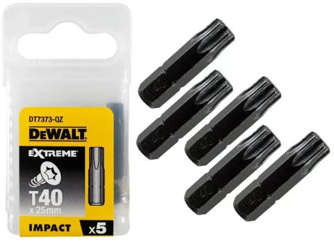 DeWALT EXTREME IMPACT TORSION uzgaļi T40, 25 mm, 5 gab/iep., DT7373-QZ