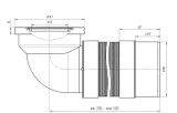 WC pieslēgums-izlaide gofrēta 250-520mm 90°/110mm
