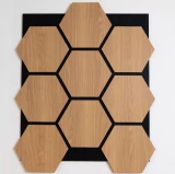 Šūnveida paneļi Hexago MDF PET 62x76cm black/natural oak (0.47m2)