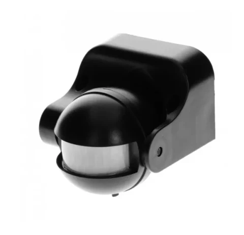 Infrasarkanais kustības sensors 180⁰ 12m 3-2000LUX 1200W IP44 melns