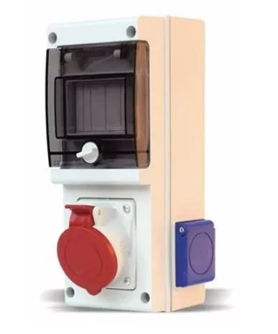 Komntaktligzdu bloks 1x32A+2x230V 4mod IP54