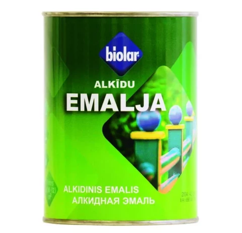 Biolar Alkīda emalja 0.45L Dzeltena spīdīga