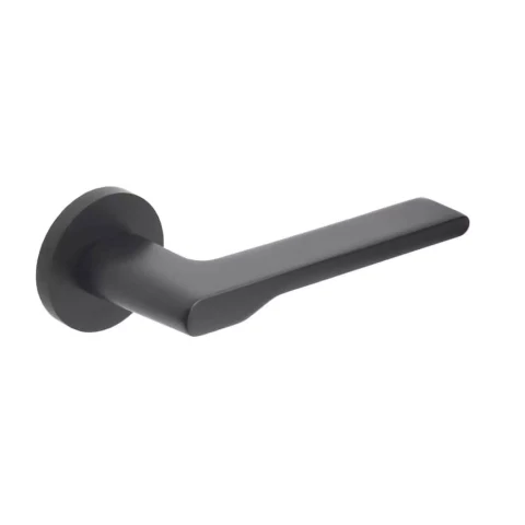 Universal Concept Slim door handle, round rose, black
