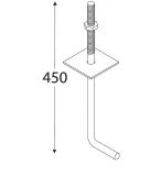 Mūrlatas enkurs 450x12mm, nekrāsots