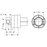 HG13620180 Zemapmetuma daļa  dušas maisītājam,i-Box mazais