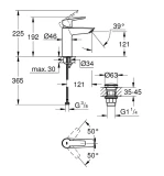 Grohe Start M basin mixer, with push open, matt black, 23575432