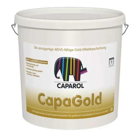 Caparol CapaGold 5L Semi-gloss, acrylate emulsion paint with decorative  gold metall effect