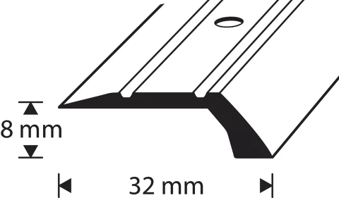Dažādu līmeņu profils C2 PE 32x8mm 1m rievota v bronza